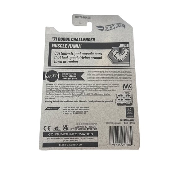 Hot Wheels ’71 Dodge Challenger Muscle Mania 2024 Orange Mopar Diecast Car 1:64 - Picture 2 of 6